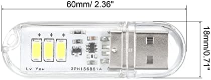 PATIKIL 6000-6500 K Мини USB led лампа, 4 опаковки по 0,5 W, Преносим Сензорен Нощна led лампа, Тънък Модул Лампа за Къмпинг, Клавиатура