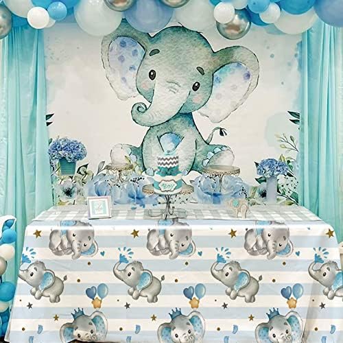 TREWAVE Синята Пластмасова Покривка под формата на Слон, Украса за детската душа, за Момче, Детски Покривки за Рожден Ден, Декорация,
