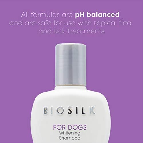 BioSilk for Dogs Silk Therapy Избелващ шампоан | Най-Осветляющий Шампоан за бели кучета за поддържане на чистотата на бялата козина,