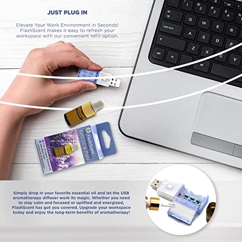 Комплект за презареждане ароматерапевтического дифузьор с етерично масло Belle Aroma FlashScent USB за дома, работата, колата - Включва