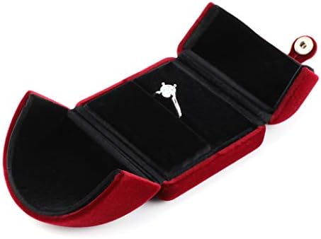 iSuperb Червено Вино Кадифе Кутия За Пръстени Двойката Оферта Бижута Подарък Кутия Годежен Пръстен Кутии Дисплей Бижута Съхранение за