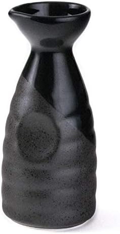 Порцеланова бутилка саке Токкури Fuji Merchandise 10 течни унции за японския ресторант (бутилка черно саке 10 унции)