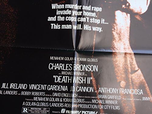 Желанието на смъртта 2, сериал Raider Чарлз Бронсона, оригинален плакат на филма, 27x41