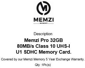 Карта памет MEMZI PRO 32GB Class 10 80 MB/SDHC карта за цифров фотоапарат Panasonic Lumix DMC-G10, DMC-G10K, DMC-G7, DMC-G7H, DMC-G7K,