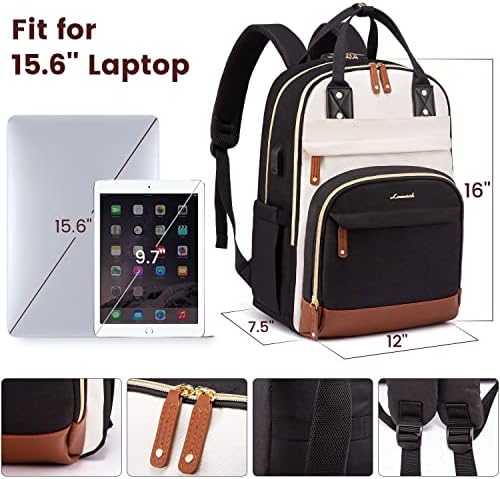 Жена Раница за лаптоп LOVEVOOK, Подходящ за 15,6-Инчов лаптоп чанти, Модни анти-кражба на Чанта за пътуване с ключалка, Водоустойчива