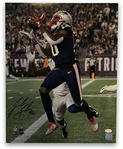 Джош Гордън Подписа Снимка с Размер 16x20 с автограф от 500-ти TD-пас на Том Брейди JSA - Снимки NFL с автограф
