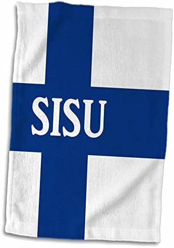 3D Фигура - InspirationzStore - Типография - Sisu върху знамето на Финландия - финское дума, обозначаваща трайна воля Фин - Кърпи (twl-321409-1)
