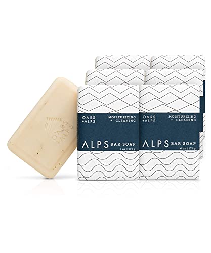 Хидратиращ мъжки сапун Oars + Alps, тестван от дерматолози и са произведени от чисти съставки, Размер за пътуване, 6 опаковки по 6 унции