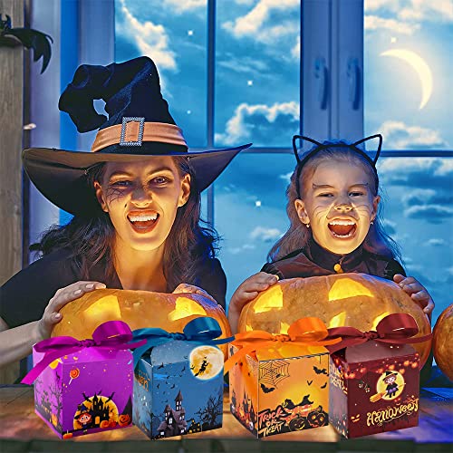 Pudiceva Кутии за Предложения за Хелоуин, Кутии с шоколадови Бонбони за Хелоуин, 18 бр Хартиени Подаръчни опаковки за бисквити на Хелоуин,