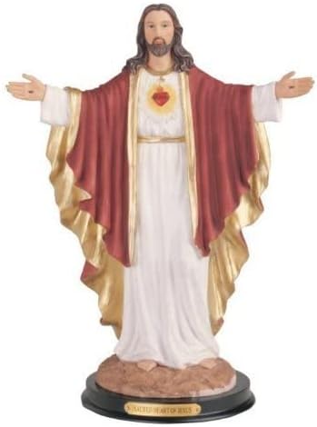Джордж С. Чен внася Религиозен декор - статуетка на Св. Исус (червено-бяло, 12 ИНЧА)