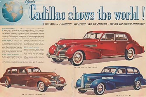 1939 CADILLAC-FLEETWOOD V-8, SIXTY SPECIAL & LA SALLE V-8 Кадилак показва на света..., РЕКОЛТА е с ЦВЕТНА РЕКЛАМА НА ДВЕ СТРАНИЦИ - САЩ