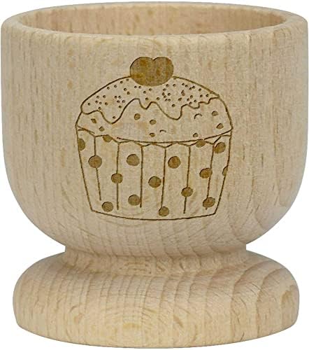 Дървена чаша за яйца Azeeda Cupcake (EC00023409)