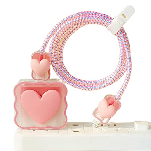 Хубава Протектор кабел за зарядно на iPhone, Дизайн, 3D Love Heart, Кабел за трансфер на данни, USB Зарядно Устройство, Линия за предаване