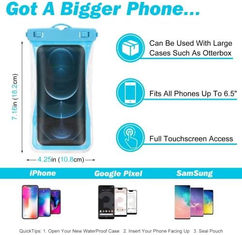 Urbanx Универсален Водоустойчив калъф за телефон, Предназначен за vivo X60t Pro, за всички други смартфони до 7 см - Син