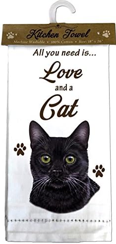 Кухненски кърпи E&S Pets Black cat, мръсно бяло