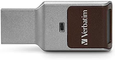 Защитено от пръстови отпечатъци флаш памет USB 3.0 капацитет от 128 GB с хардуерно криптиране AES 256 – Сребърен