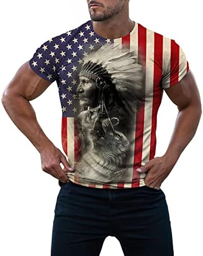 Големи и Високи Ризи за мъже с Потертым Флага на САЩ, Спортна Тениска, Патриотични Тениска с Американския Флаг, Риза, 4 юли