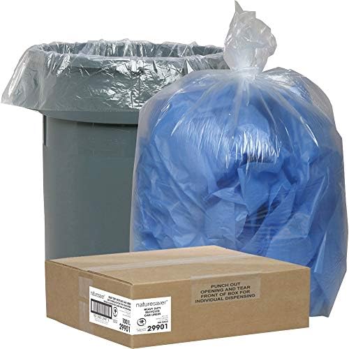 Торба за боклук от рециклирани консервени кутии Nature Saver, Голям, Прозрачен, 100 броя в кутия