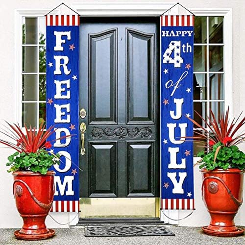 PRETYZOOM Табела на Входната врата, 4 юли Знак на верандата на Красива Патриотичен Врата Банер За Парти в чест на Деня на Независимостта