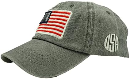 Бейзболна шапка с Флага на сащ, Промытая Регулируема Памучен Шапка за Татко, Избродирани Шапки САЩ, За Отдих И за Мъжете, И на Жените