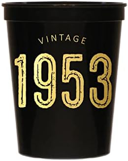 Реколта Черни чаши 1953 година на издаване - Набор от пластмасови Чаши на 10-70-годишнината от рождението на
