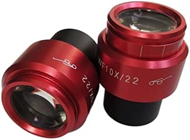 Комплект аксесоари за микроскоп за възрастни е 30 мм WF10X 22 мм с Червено Покритие, Регулируем Широкоъгълен Стереоскопичен Окуляр микроскоп,