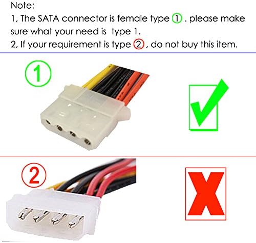 Сигурност-01 2 Комплекта 4-Контактен адаптер IDE конектор Molex за да се свържете с двойна сила Y-кабел SATA, 8,67 инча