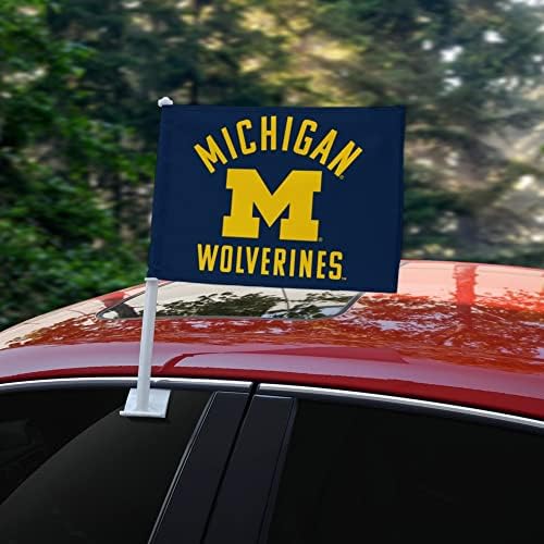 Флаг Автомобил камион с Логото на университета в Мичиган, Върколаци с Прозорец Клип На Держателе овчарски скок