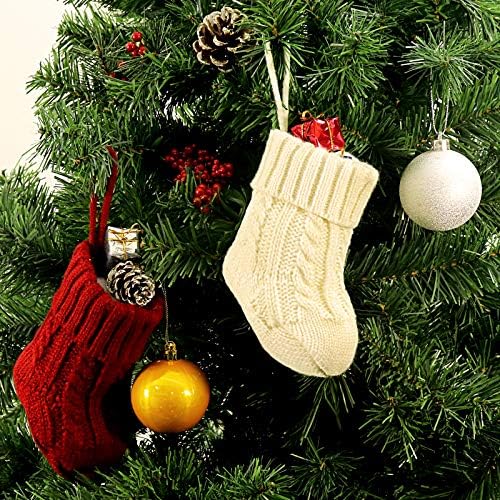 Коледни Мини-Чорапи LimBridge, 6 Опаковки, 7 инча, Възли на една Кука Бижута за отглеждане в селски стил, Подаръчни Чанти за Приятелите