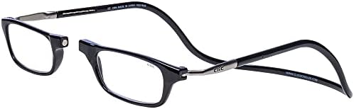 Магнитни очила за четене Clic (С дълги дужками), Компютърни Ридеры, Сменяеми лещи, Оригинални Дълги, (M-L, черна, Увеличаване на 2,50)