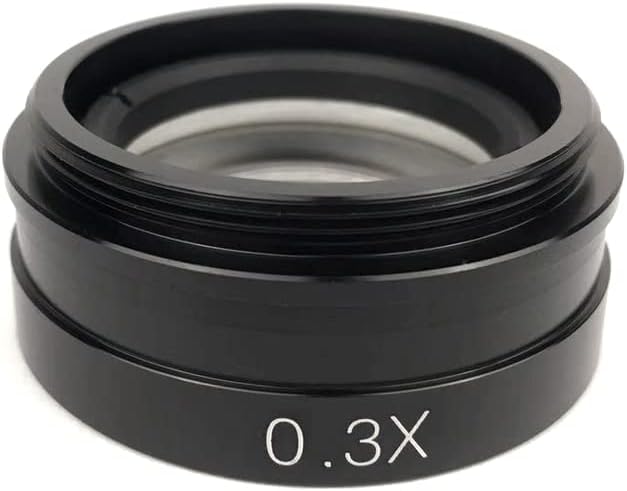 DODANI 0.5 X/2.0 X/0.3 X Допълнителен Обективен Стъклен обектив Barlow за промишлени камери видеомикроскопа с обектив 10A 180X 300X (Цвят: 0.3 X)
