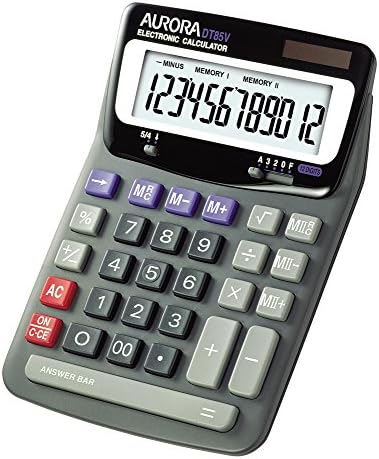 Компактен настолен калкулатор DT85V, 12-цифрен LCD дисплей