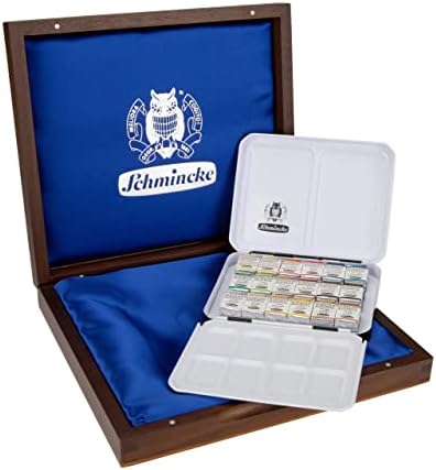 Подарък кутия Schmincke - HORADAM® AQUARELL Noble с 18 на най-Добрите Акварельными бои, 748886097, Дървена кутия с метална футляром,