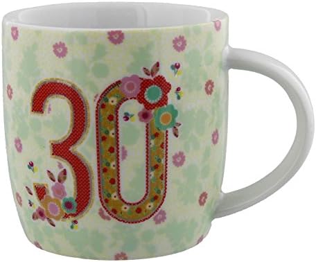 дизайнерска чаша с Декупажной колекция на Laura Darrington на 30-ти рожден ден в кутия за Подарък 30