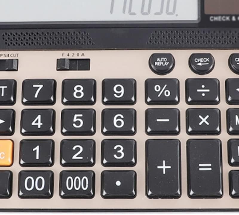 Настолен калкулатор MJWDP 14-цифрен с Голям LCD дисплей и Чувствителна бутон Стандартна функция Двойно захранване от Слънчева енергия