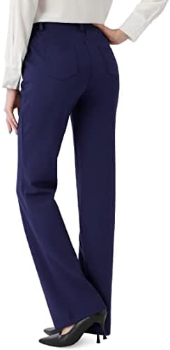 Дамски Еластичен Модел Панталони с изрези за работа в Офис, Бизнес Ежедневни Панталони с джобове 30 / 32 по вътрешния шев