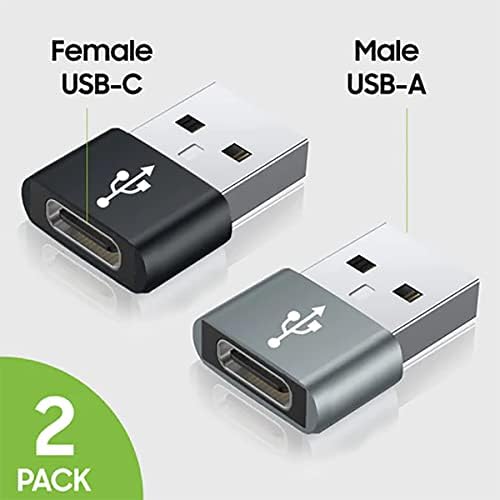 Бърз USB адаптер-C Female USB Male, съвместим с Samsung S8 Edge за зарядни устройства, синхронизация, OTG-устройства, като клавиатура, мишка, Zip, геймпад, pd (2 опаковки)