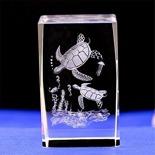 Фигурки и Статуетки на морска Костенурка от Кристално стъкло, 3D-Гравирано с Лазер Бижута от Кристал Костенурки, Животни, Куб от Кристално