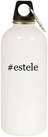Molandra Products #estele - Хэштег 20 грама Бяла Бутилка за Вода от Неръждаема Стомана с карабинер, Бяла