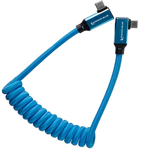 KONDOR BLUE 12-24 , Навити USB C 3.1 GEN 2 10 Gbit/s, 100 W|Правоъгълен кабел в оплетке за пренос на данни и захранване на 8K